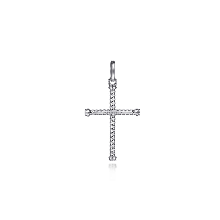925 Sterling Silver Rope Cross Pendant - Shot 2