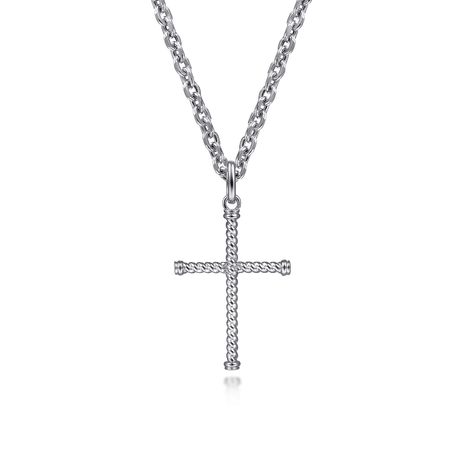 925 Sterling Silver Rope Cross Pendant