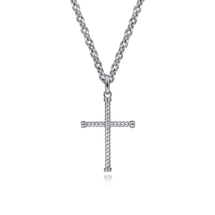 925 Sterling Silver Rope Cross Pendant