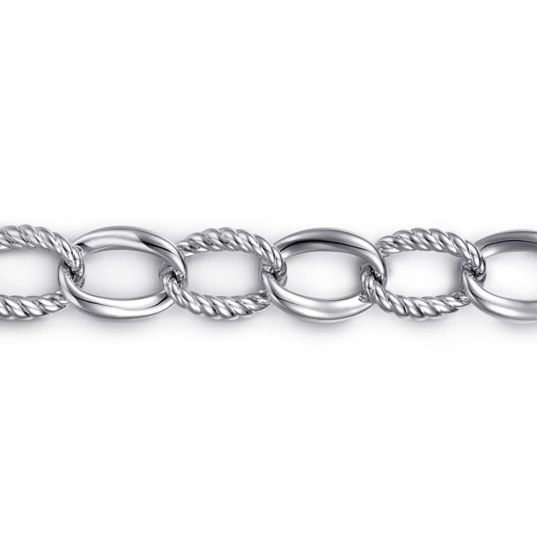 925 Sterling Silver Rope Link Chain Bracelet - Shot 2