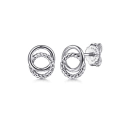 925 Sterling Silver Rope Stud Earrings