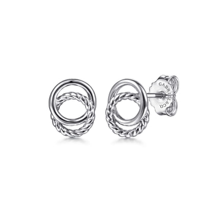 925 Sterling Silver Rope Stud Earrings
