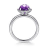 925 Sterling Silver Round Amethyst Bujukan Ring