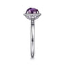 925 Sterling Silver Round Amethyst Bujukan Ring