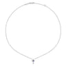 925 Sterling Silver Round Amethyst Cross Necklace
