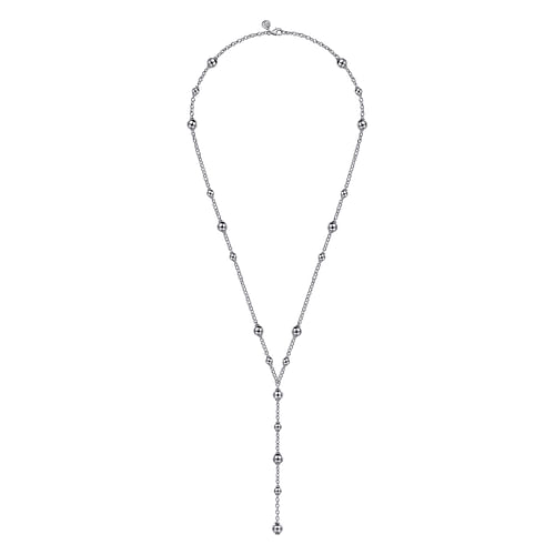 925 Sterling Silver Round Beads Necklace - Shot 2