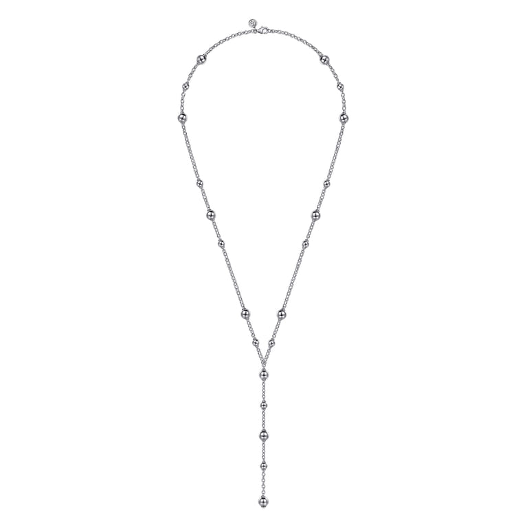 925 Sterling Silver Round Beads Necklace - Shot 2