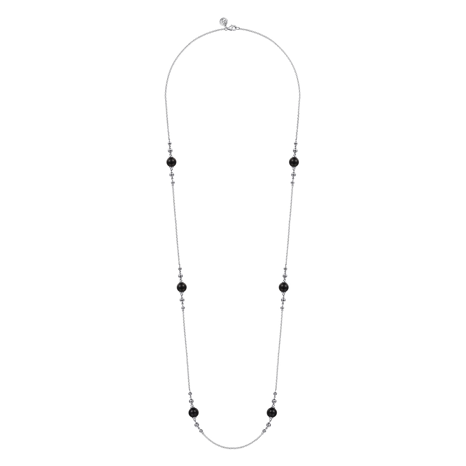 925 Sterling Silver Round Black Onyx Bujukan Necklace