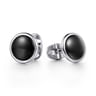 925 Sterling Silver Round Black Onyx Cufflinks