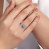 925 Sterling Silver Round Blue Topaz Bujukan Ring