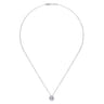925 Sterling Silver Round Diamond Cluster Pendant Necklace - 0.05 ct