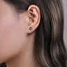 925 Sterling Silver Round Emerald Cluster Stud Earrings