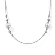 925 Sterling Silver Round Pearl Bujukan Necklace