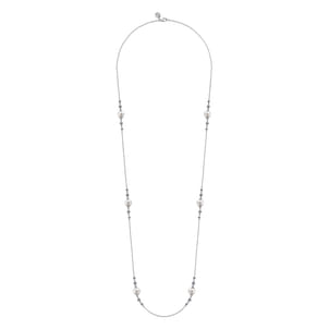 925 Sterling Silver Round Pearl Bujukan Necklace