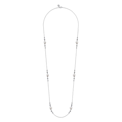 925 Sterling Silver Round Pearl Bujukan Necklace