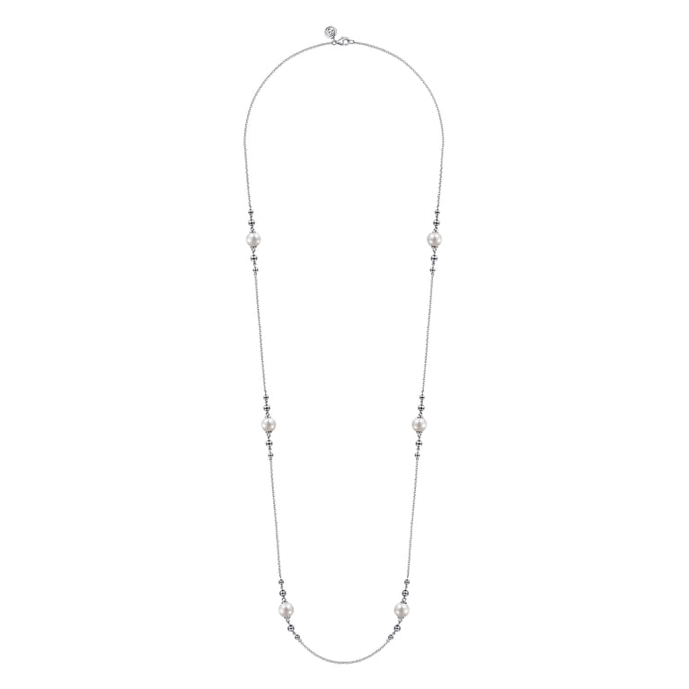 925 Sterling Silver Round Pearl Bujukan Necklace - Shot 2