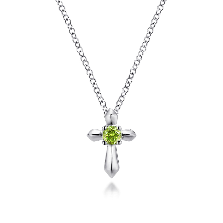 Handmade 925 Sterling Silver Peridot Pendant – Lab-Created Gemstone, Bezel Set, Eye Clean, AGI Certified (India)