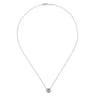 925 Sterling Silver Round Pink Amethyst Pendant Necklace