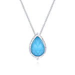 925-Sterling-Silver-Round-Rock-Crystal-Turquoise-Doublet-Pendant-Necklace1