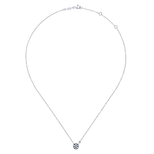 925-Sterling-Silver-Round-White-Sapphire-Cluster-Pendant-Necklace-with-Side-Bezel-Diamond2