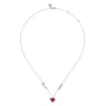 925 Sterling Silver Ruby Heart Love Infinity Necklace