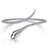 925 Sterling Silver Ruby Snake Bujukan Bypass Bangle Bracelet