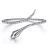 925 Sterling Silver Ruby Snake Bujukan Bypass Bangle Bracelet