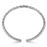 925 Sterling Silver Sapphire Open Cuff Angular Cuts Square Bangle