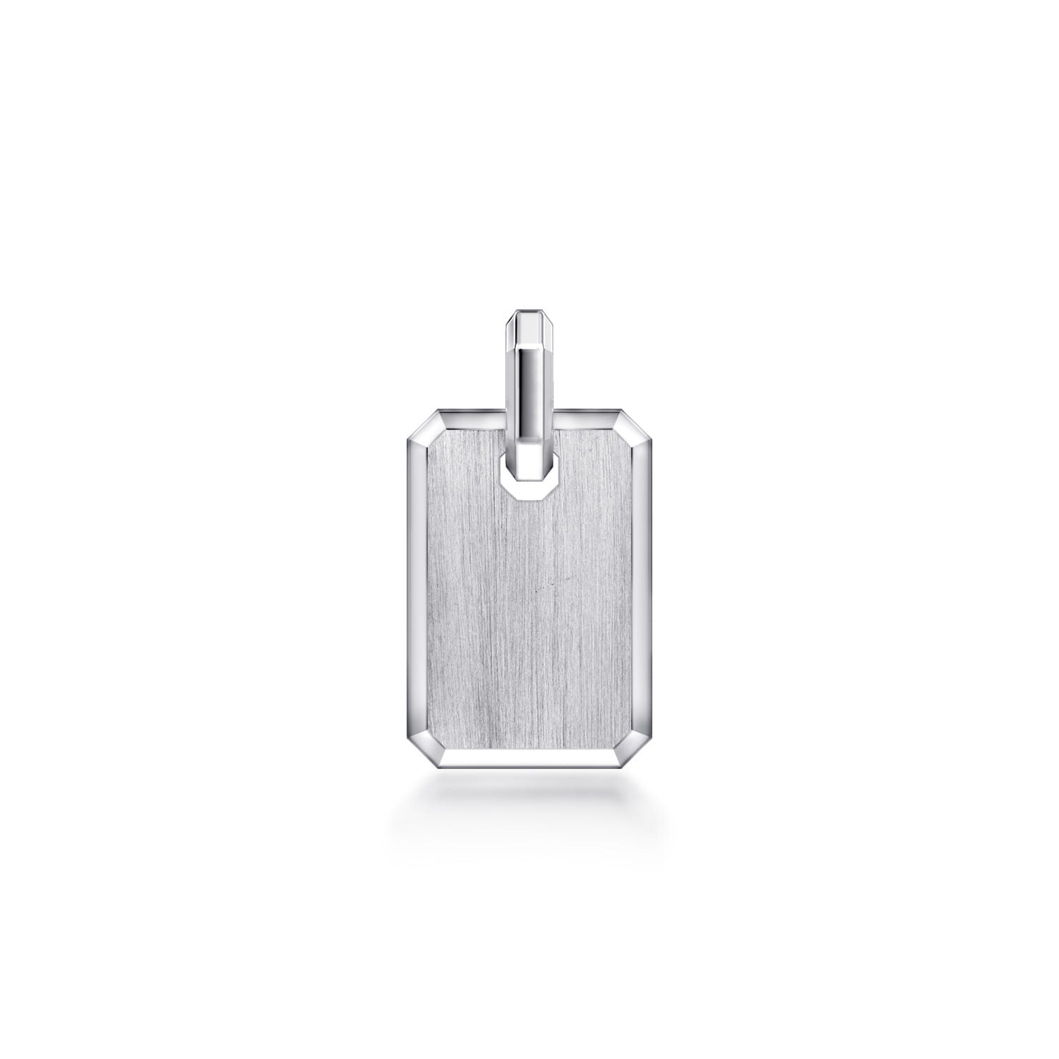 925 Sterling Silver Satin Finish Dog Tag Pendant - Shot 1