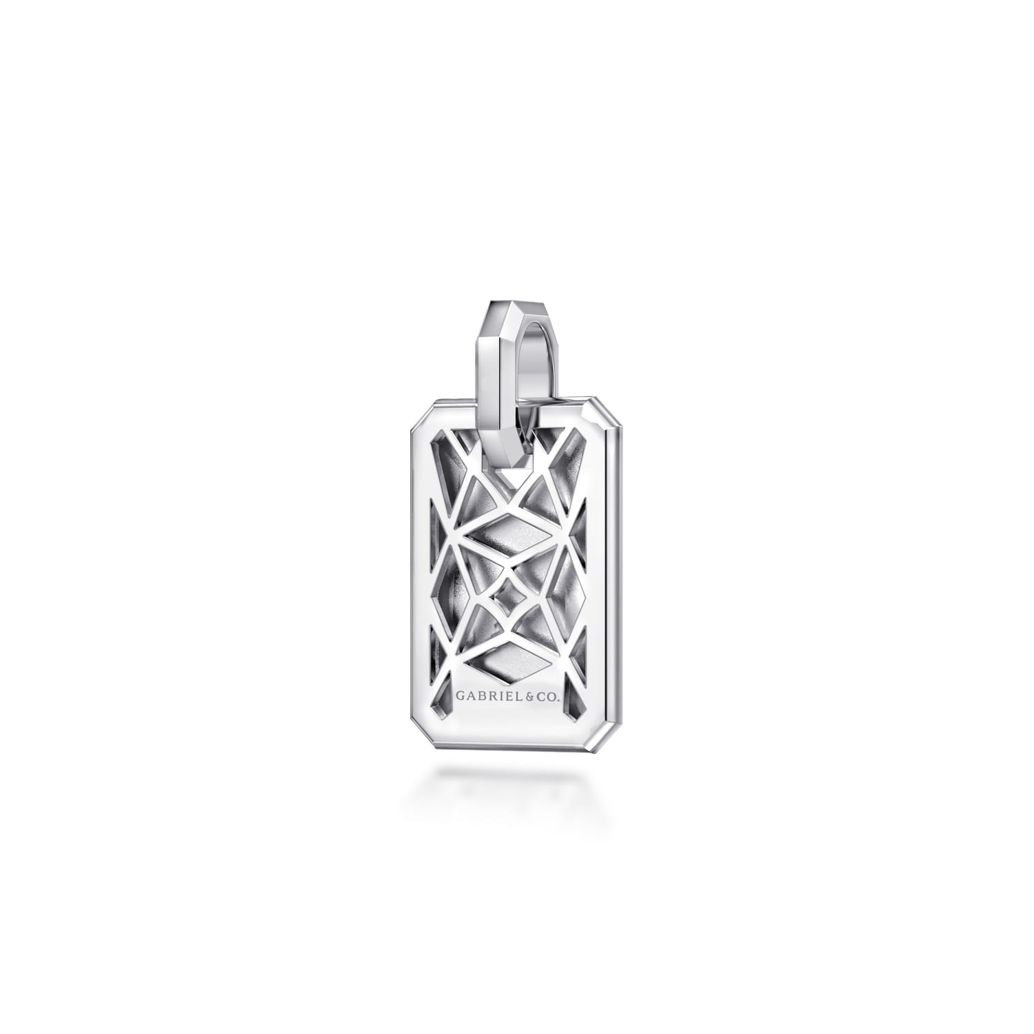 925 Sterling Silver Satin Finish Dog Tag Pendant - Shot 2