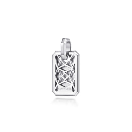 925 Sterling Silver Satin Finish Dog Tag Pendant