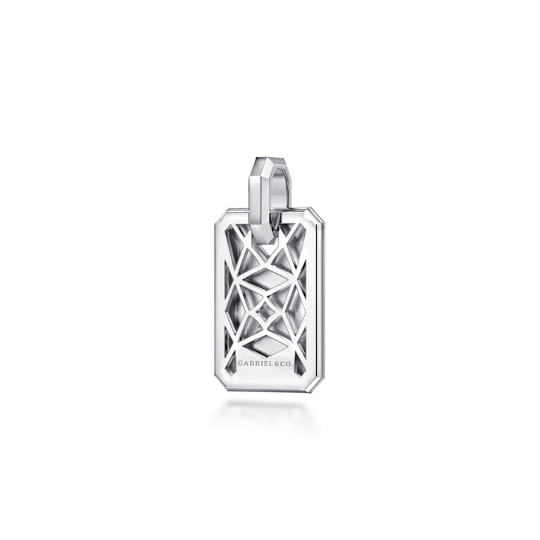 925 Sterling Silver Satin Finish Dog Tag Pendant - Shot 2