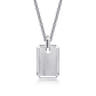 925 Sterling Silver Satin Finish Dog Tag Pendant