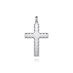 925 Sterling Silver Scalloped Cross Pendant