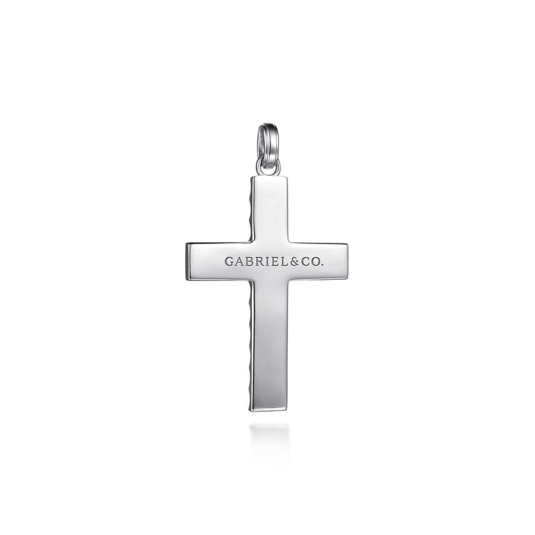 925 Sterling Silver Scalloped Cross Pendant - Shot 2