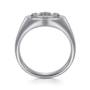 925 Sterling Silver Signet Mens Ring in High Polished Finish