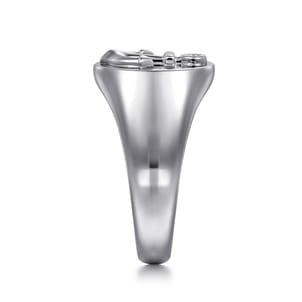 925 Sterling Silver Signet Mens Ring in High Polished Finish