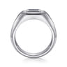 925 Sterling Silver Signet Ring with Princess Cut Sapphires