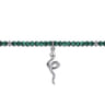 925 Sterling Silver Snake Brownish Malachite Bead Bracelet