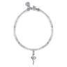 925 Sterling Silver Snake Brownish Moon Stone Bead Bracelet