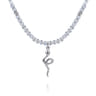 925 Sterling Silver Snake Brownish Moon Stone Bead Pendant Necklace