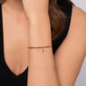 925 Sterling Silver Snake Brownish Red Agate Bead Bracelet