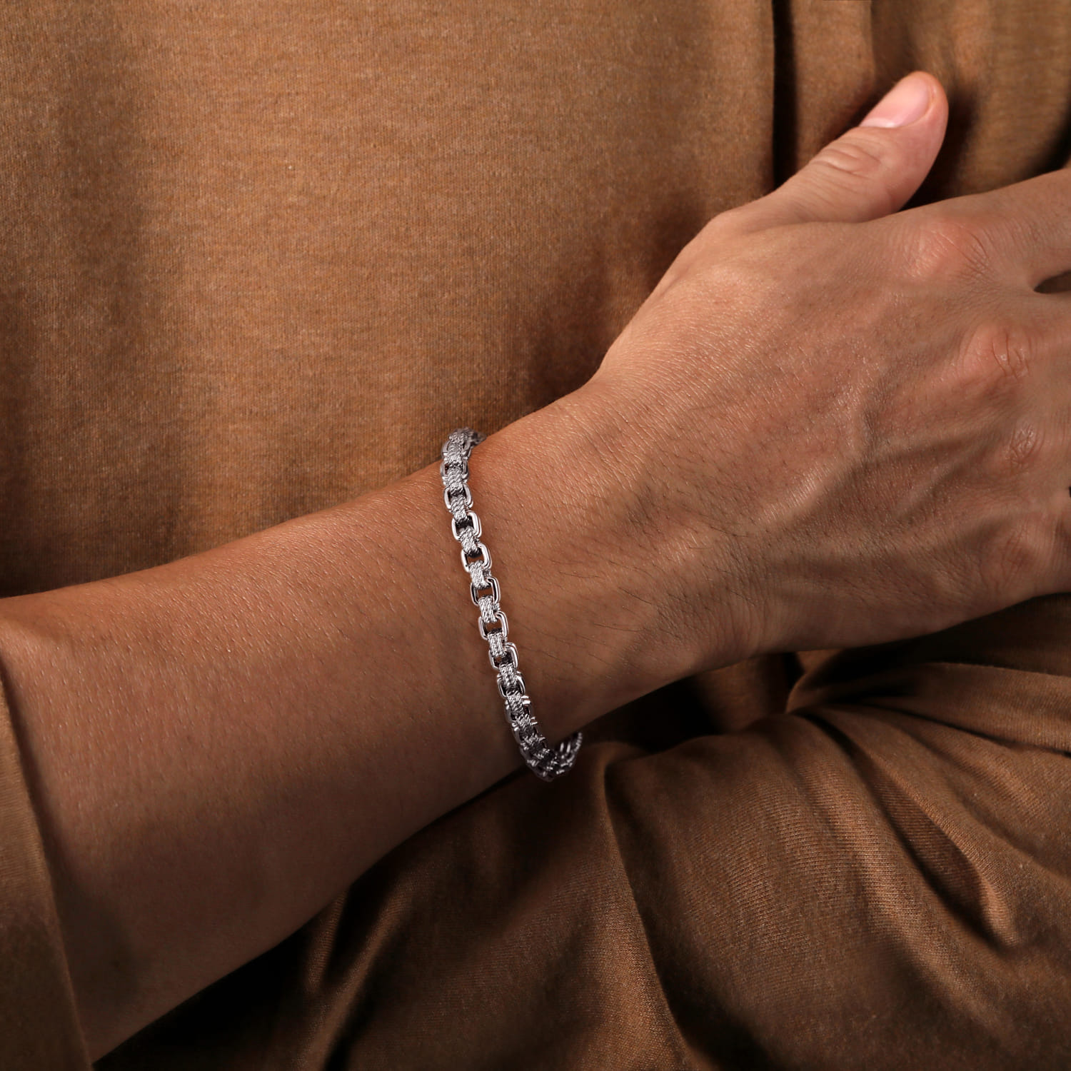 925 Sterling Silver Solid Chain Bracelet - Shot 4
