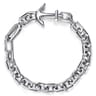 925 Sterling Silver Solid Chain and Anchor Bracelet