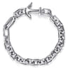 925 Sterling Silver Solid Chain and Anchor Bracelet