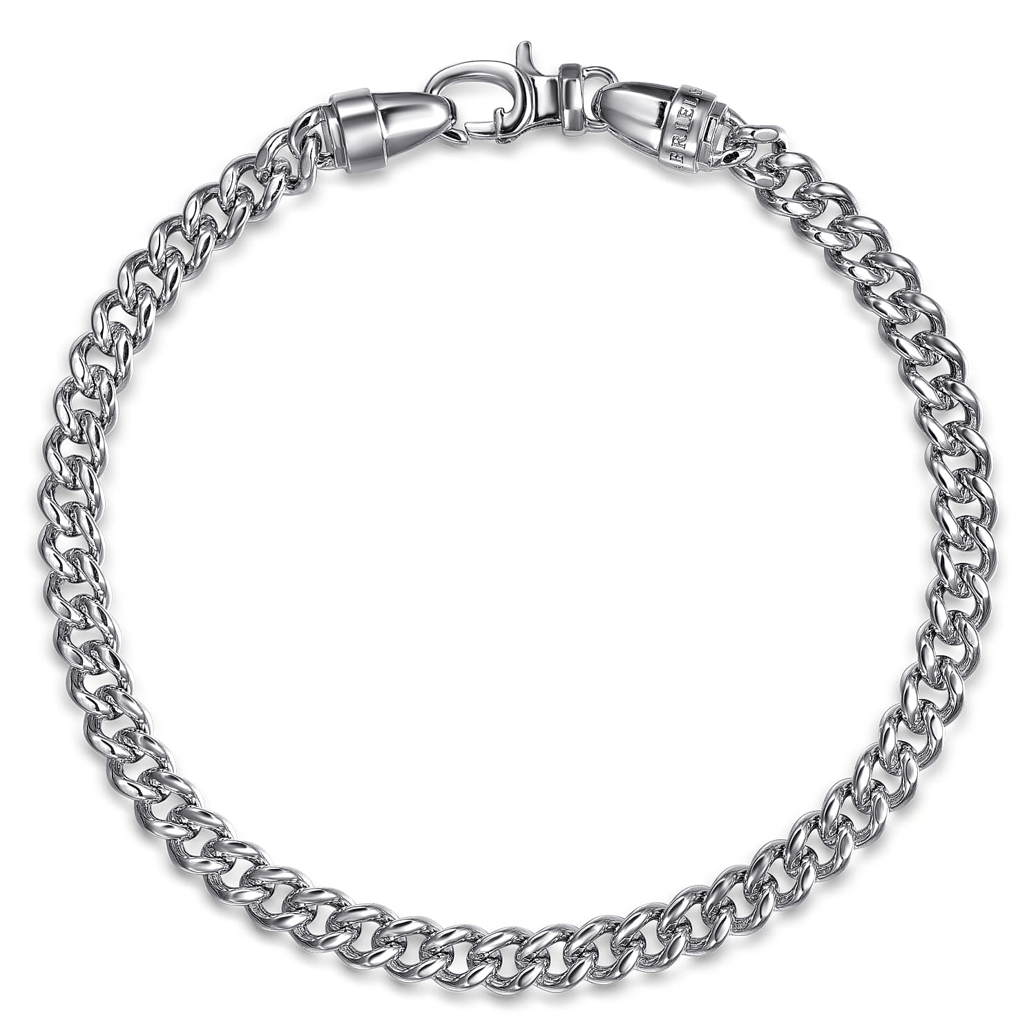 925 Sterling Silver Solid Cuban Chain Bracelet 6mm - Shot 1