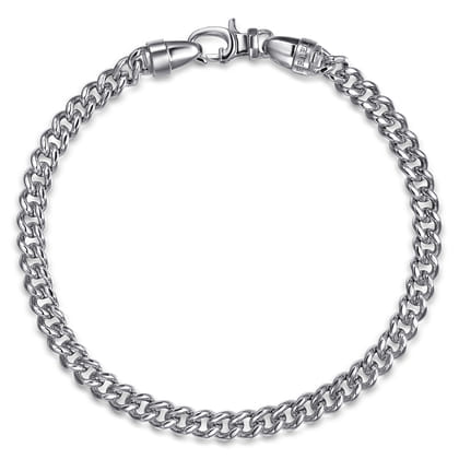 925 Sterling Silver Solid Cuban Chain Bracelet 6mm