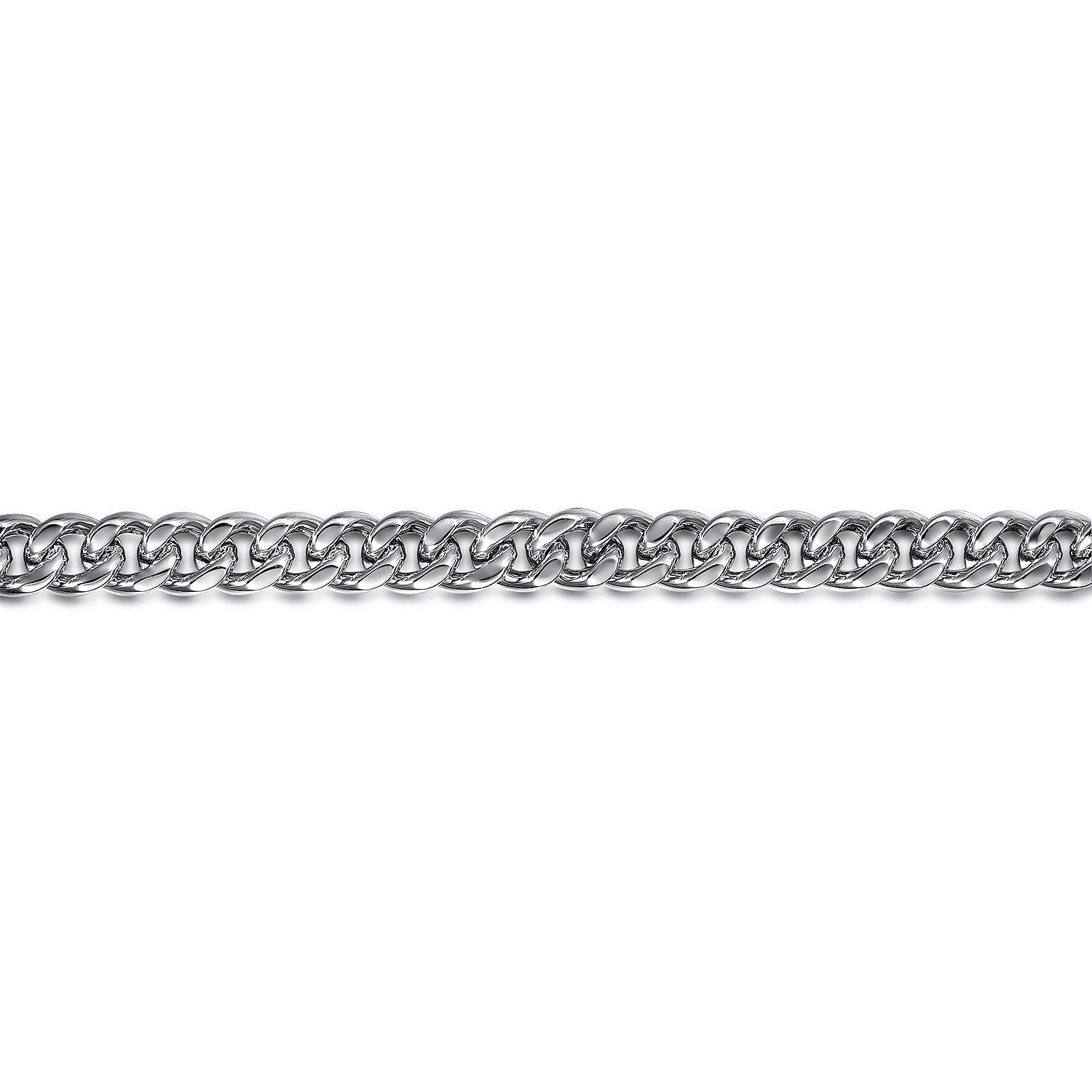 925 Sterling Silver Solid Cuban Link Chain Bracelet 7mm - Shot 2