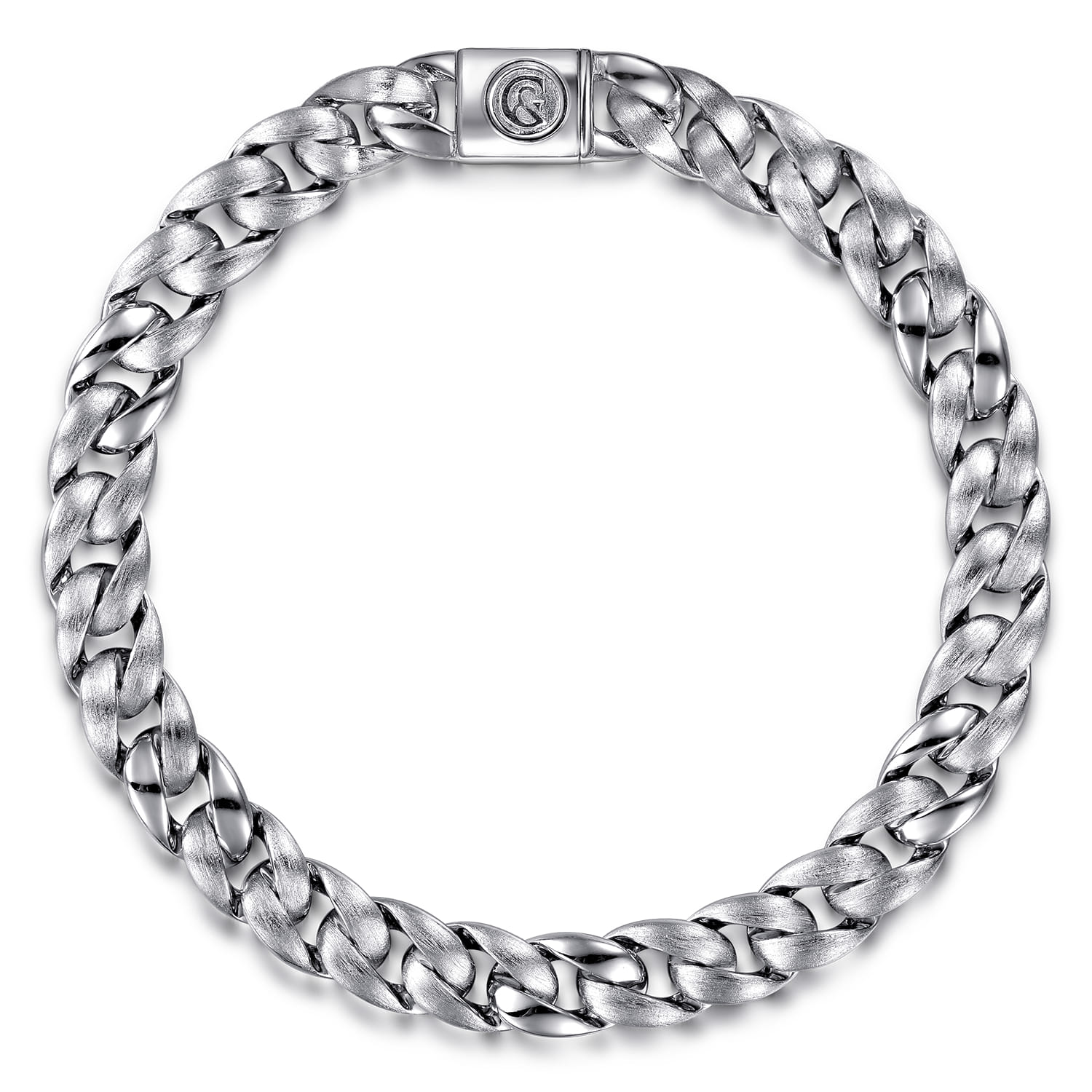 925 Sterling Silver Solid Cuban Link Chain Bracelet 8mm - Shot 1