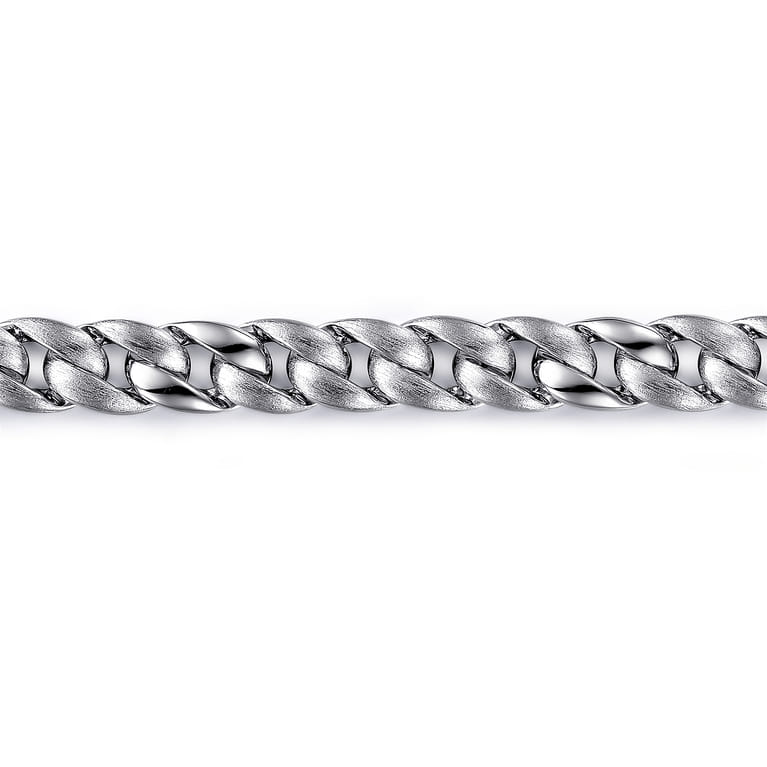 925 Sterling Silver Solid Cuban Link Chain Bracelet 8mm - Shot 2